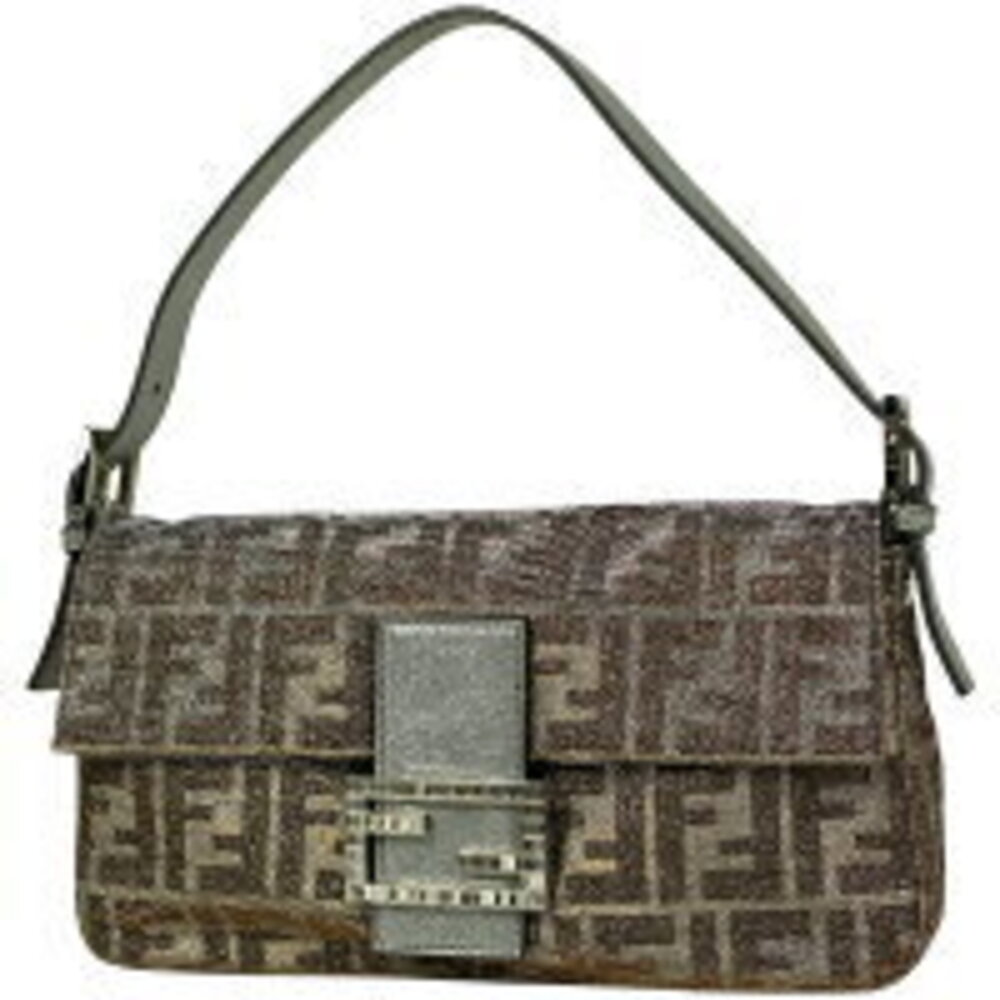 Fendi Zucca Mamma Bucket handbag glitter silver Shoulder Bag